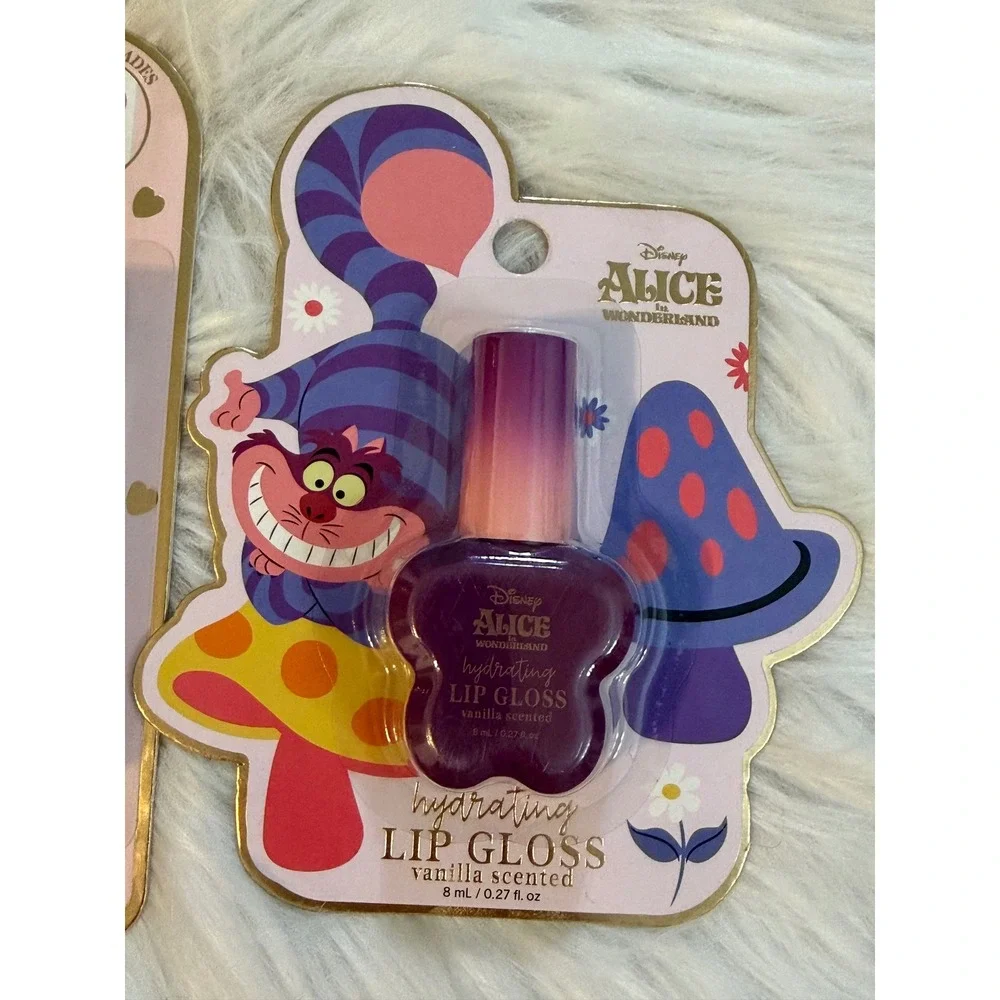 Disney Alice in Wonderland Lip Gloss Set Palette Cheshire Cat Queen of Hearts